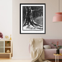 Historic Framed Print, Winter in the forest,  17-7/8" x 21-7/8"