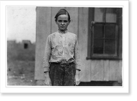 Charlie Lott a thirteen year old doffer in cotton mill at West. His Family Record says born March 12, 1900. Has been working for a year in the mill at Laurel, Miss. Classic, Antique Poster