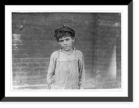 One of the young doffers working in Pell City Cotton Mill. Superintendent of mill is also Mayor of Pell City. Location: Pell City, Alabama. Classic, Vintage Wall Art