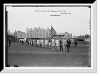 Historic Framed Print, Olympic athletes coming on field,  17-7/8" x 21-7/8"