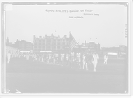 Historic Framed Print, Olympic athletes coming on field,  17-7/8" x 21-7/8"