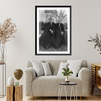 Judge Forence E. Alen and Bertha A. Miller marching in pilgrimage form New York to Washington, winter of 1913, Vintage Print