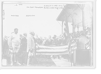 Historic Framed Print, Col. Robt. Thompson accepting Flag for Olympic team,  17-7/8" x 21-7/8"