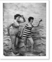 Historic Framed Print, [2 women in bathing suits],  17-7/8" x 21-7/8"