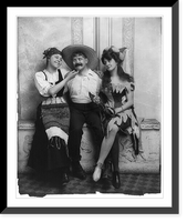 Man seated between 2 flirtatious women, Antique Poster