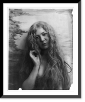 Young woman modeling: Head and shoulders, with very long hair, right hand raised toward head Classic, Vintage Wall Art