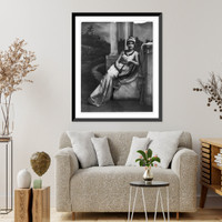 Historic Framed Print, [Young women modeling: Full lgth., seated, holding lyre],  17-7/8" x 21-7/8"