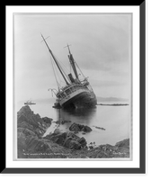 Historic Framed Print, AL-KI wrecked on Point Augusta, Alaska,  17-7/8" x 21-7/8"