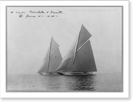 Historic Framed Print, [Sailing yachts on water: RESOLUTE and VANITE],  17-7/8" x 21-7/8"