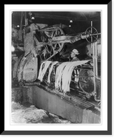 Central America: abaca stalks being passed through a decorticator to make fiber for ropes, Vintage Poster