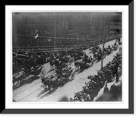 Historic Framed Print, [Notables in carriages in parade and spectators along street for the funeral of Pres. Ulysses S. Grant, New York City],  17-7/8" x 21-7/8"