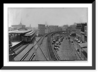 Historic Framed Print, Elevated railroad station, Chatham Square, New York City,  17-7/8" x 21-7/8"