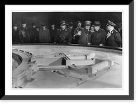 Historic Framed Print, [G&ouml;ring examining a scale model of Tempelhof Airport, Berlin],  17-7/8" x 21-7/8"