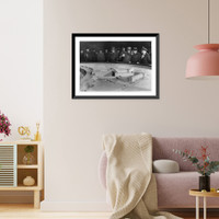 Historic Framed Print, [G&ouml;ring examining a scale model of Tempelhof Airport, Berlin],  17-7/8" x 21-7/8"