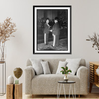 Historic Framed Print, [Erhard Milch shaking G&ouml;ring's hand during birthday celebration],  17-7/8" x 21-7/8"