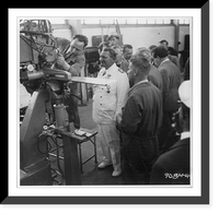 Goering inspecting engine at Junkers aircraft plant in Dessau, Germany, Vintage Print