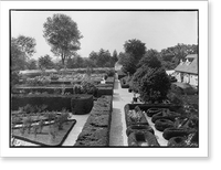 Historic Framed Print, General view of flower garden looking west, Mount Vernon, Virginia. Home of George Washington,  17-7/8" x 21-7/8"