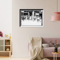 Historic Framed Print, Striking waiters at Hdqrts. - 3,  17-7/8" x 21-7/8"