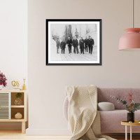 Historic Framed Print, [Members of World Disarmament Conference, Washington, D.C., 1921: Members of the Big Nine" walking on plaza - Charles Evans Hughes in middle]",  17-7/8" x 21-7/8"