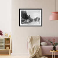Historic Framed Print, Charles Town, showing rear of courthouse, Charles Town, W. Va.,  17-7/8" x 21-7/8"