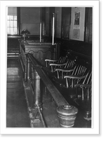 Historic Framed Print, [Plymouth County Court House, Plymouth, Mass.] Jury box and sheriff's desk,  17-7/8" x 21-7/8"