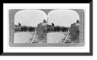 Historic Framed Print, Dastardly desolation wrought by German autocracy. Peace conference delegates viewing the ruins at Lens, France,  17-7/8" x 21-7/8"