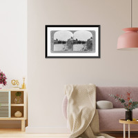 Historic Framed Print, Dastardly desolation wrought by German autocracy. Peace conference delegates viewing the ruins at Lens, France,  17-7/8" x 21-7/8"