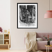 Adirondack Mountains, N.Y.: Elderly man standing with muzzleloader, Antique Print