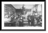 Historic Framed Print, Treasury Dept. employees - Mr. Smith's room,  17-7/8" x 21-7/8"