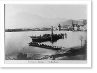 Historic Framed Print, Switzerland - Panorama of Lucerne,  17-7/8" x 21-7/8"