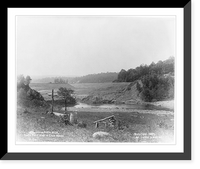 Historic Framed Print, Johnstown flood, [Pennsylvania], South Fork Dam and club house,  17-7/8" x 21-7/8"