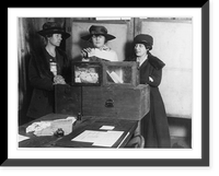 Black & White Photo - New York City - Three suffragists casting votes