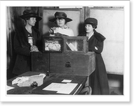 Black & White Photo - New York City - Three suffragists casting votes