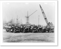 Virginia Shipbuilding Corporation's fleet of heavy duty White trucks which aided in making a record for shipyard construction Classic, Vintage Poster