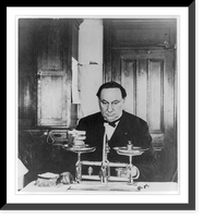 Dr. Harvey Washington Wiley weighing bread for the William Edgar Borah table, Vintage Wall Art