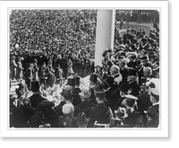 Historic Framed Print, [President Harding waving to crowd, from inaugural stand on east portico of U.S. Capitol, March 4, 1921],  17-7/8" x 21-7/8"