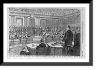 Formal notice of the impeachment of Andrew Johnson, by the House Committee, Thaddeus Stevens and John A. Bingham, at the bar of the Senate, Washington, D.C., on the 25th Feb. Timeless Wall Art Prin