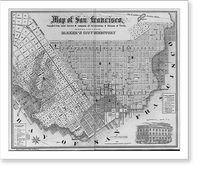 Historic Framed Print, Map of San Francisco...for Banker's City Directory,  17-7/8" x 21-7/8"