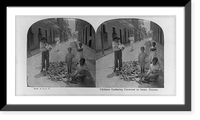 Children gathering firewood in street, Panama City, Historic Reproduction