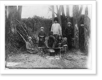Stavropol, Southeastern Russia - Refugee peasant family camping in a grove without protection, Vintage Wall Art