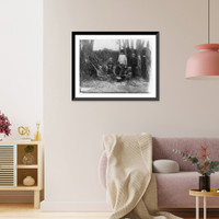 Stavropol, Southeastern Russia - Refugee peasant family camping in a grove without protection, Vintage Wall Art