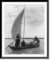 Phnom Penh, Cambodia - Typical sail sampan along the Mekong River; The all-woman crew is Vietnamese Classic, Vintage Poster