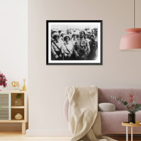 Cuban War Minister Fulgencio Batista with his wife and officers of her military womens' legion, Cuba, 1935-36 Classic, Vintage Wall Art