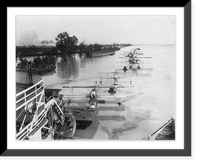 Paddle wheel steamer towing several seaplanes; two barges and partially submerged trees in background.Ewing, Inc., Baton Rouge, Historic Reproduction