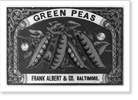 Historic Framed Print, Green peas, Frank Albert & Co., Baltimore,  17-7/8" x 21-7/8"
