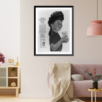 Adv. showing freckled, toothless boy in coon-skin cap holding glass of Sunkist lemonade, Vintage Wall Art