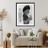 Adv. showing freckled, toothless boy in coon-skin cap holding glass of Sunkist lemonade, Vintage Wall Art