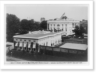 White House, Office Building, and tennis court, Washington, D.C. where the Roosevelt tennis cabinet met Classic, Antique Poster