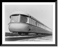 American Car & Foundry Co. - Talgo railroad train; 3 lounge cars with empty track in foregrd, Antique Print