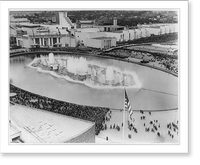 Bird's-eye-view at New York World's Fair showing pond with fountains Classic, Antique Print